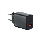 Adaptor/incarcator UE 2 poli, Polycarbonate, negru