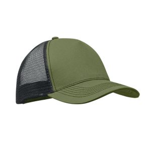 Sapca trucker cu 5 panele, Cotton, Verde militar