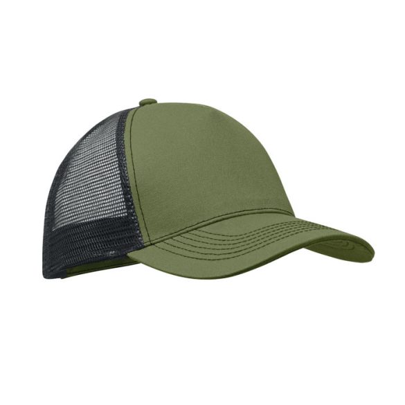 Sapca trucker cu 5 panele, Cotton, Verde militar