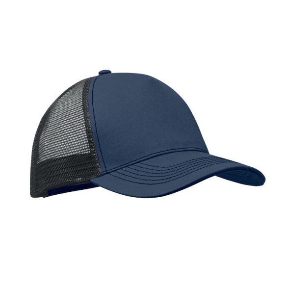 Sapca trucker cu 5 panele, Cotton, albastru marin francez