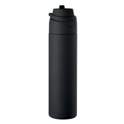 Sticla cu perete simplu 650 ml, Stainless steel, negru