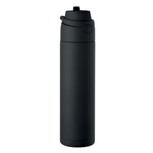 Sticla cu perete simplu 650 ml, Stainless steel, negru