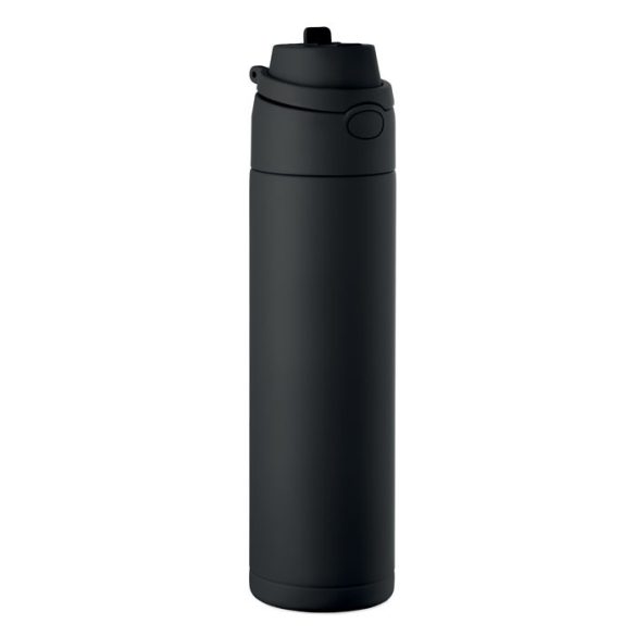 Sticla cu perete simplu 650 ml, Stainless steel, negru