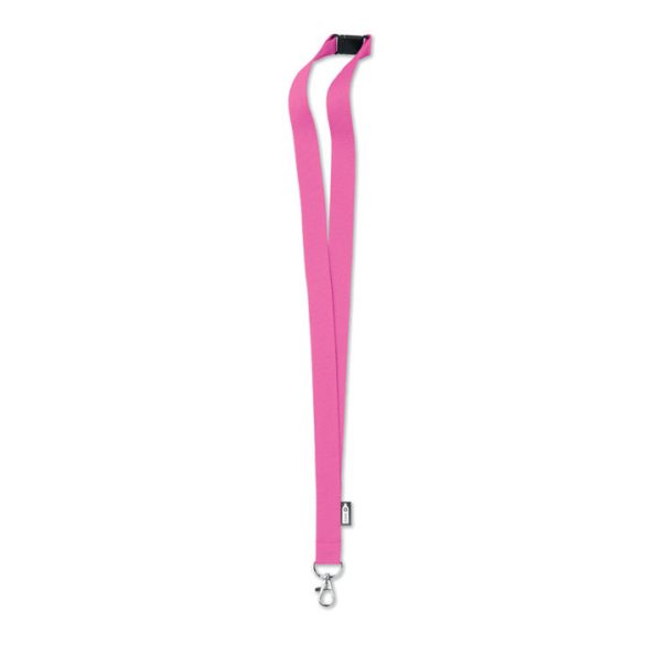 Lanyard din RPET cu carabina, RPET, fucsia