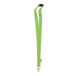 Lanyard din RPET cu carabina, RPET, lime