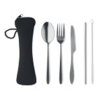 Set de tacamuri din inox, Stainless steel, black