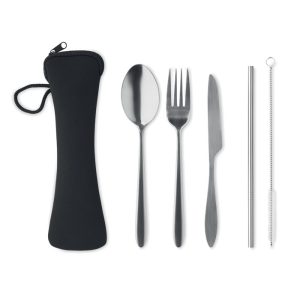 Set de tacamuri din inox, Stainless steel, black