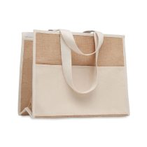 Geanta racire din iuta &panza, Jute, beige