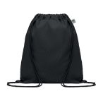 Rucsac cu cordon din bumbac, Organic cotton, black