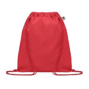 Rucsac cu cordon din bumbac, Organic cotton, red