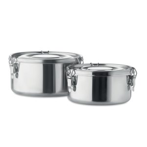 Set de 2 cutii pranz, Stainless steel, matt silver