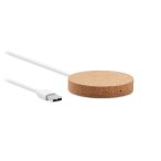 Incarcator  wireless rotund, Cork, beige