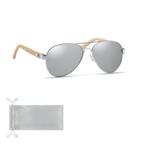 Ochelari de soare din bambus, Bamboo, shiny silver