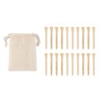 Set 20 teuri golf din bambus, Bamboo, beige