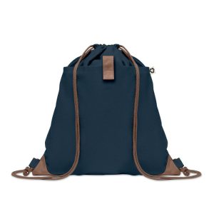 Rucsac cu cordon din bumbac, Recycled cotton, albastru marin francez