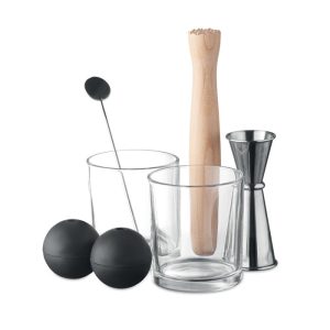 Set de cocktail cu 7 piese, Item with multi-materials, matt silver