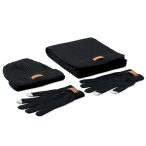 Set de iarna RPET din 3 piese, Polyester, black