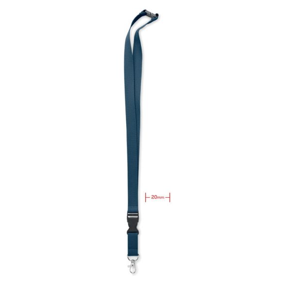 Lanyard cu carabina 20 mm, Cotton, blue