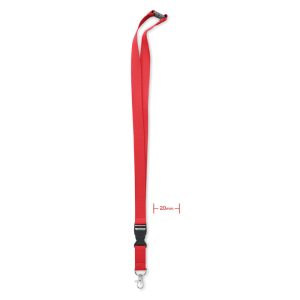 Lanyard cu carabina 20 mm, Cotton, red