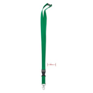 Lanyard cu carabina 20 mm, Cotton, green