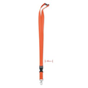 Lanyard cu carabina 20 mm, Cotton, orange