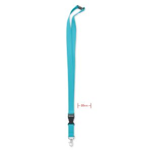 Lanyard cu carabina 20 mm, Cotton, turquoise