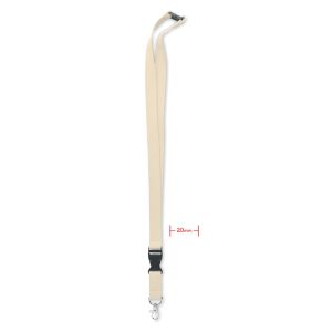 Lanyard cu carabina 20 mm, Cotton, beige