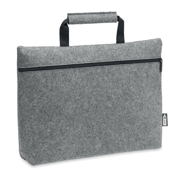 Geanta laptop cu fermoar, RPET, Fleece, grey