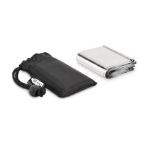 Patura de urgenta in pouch, Aluminium, black