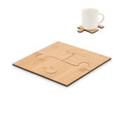 Set puzzle 4 biscuiti pahare, Bamboo, wood