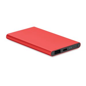 Powerbank de 4000 mAh tip C, Aluminium, red