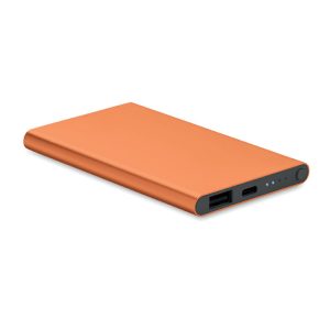 Powerbank de 4000 mAh tip C, Aluminium, portocaliu