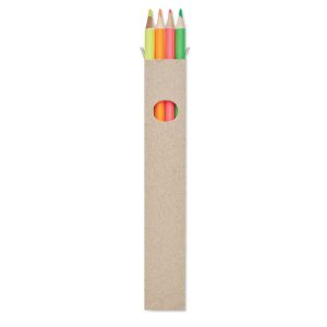 4 creioane tip marker in cutie, Wood, multicolour