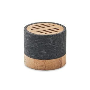 Boxa wireless RPET bambus, Bamboo, black