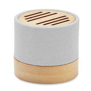 Boxa wireless RPET bambus, Bamboo, alb