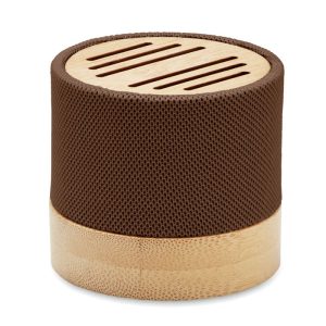 Boxa wireless RPET bambus, Bamboo, ciocolata