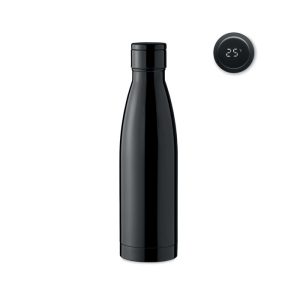 Sticla cu termometru 500 ml, Stainless steel, black