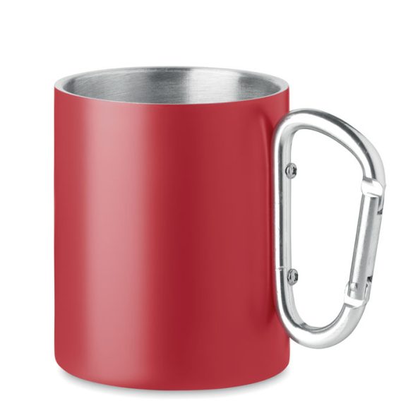 Cana metalica 300 ml, Stainless steel, red