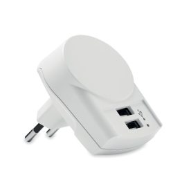 Adaptor USB Skross Euro(2xA), Polycarbonate, white