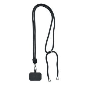 Lanyard tubular RPET, RPET, black