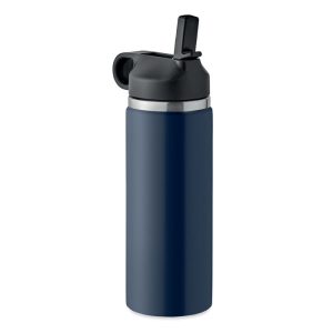 Sticla cu perete dublu 500 ml, Stainless steel, Albastru inchis