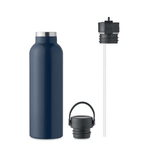 Sticla cu perete dublu 700 ml, Stainless steel, Albastru inchis