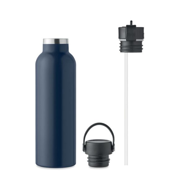 Sticla cu perete dublu 700 ml, Stainless steel, Albastru inchis