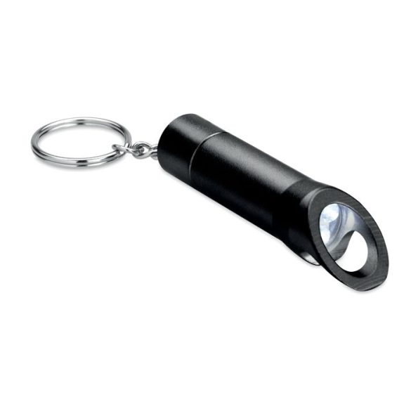 Breloc cu lanterna din metal, Metal, negru