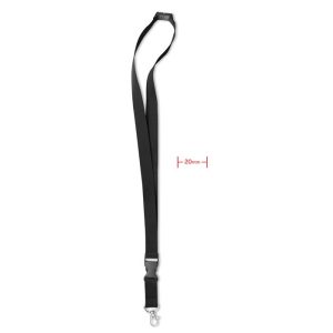 Lanyard cu agatatoare metalica, Polyester, black