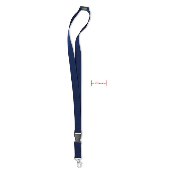 Lanyard cu agatatoare metalica, Polyester, blue