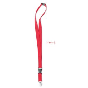 Lanyard cu agatatoare metalica, Polyester, red