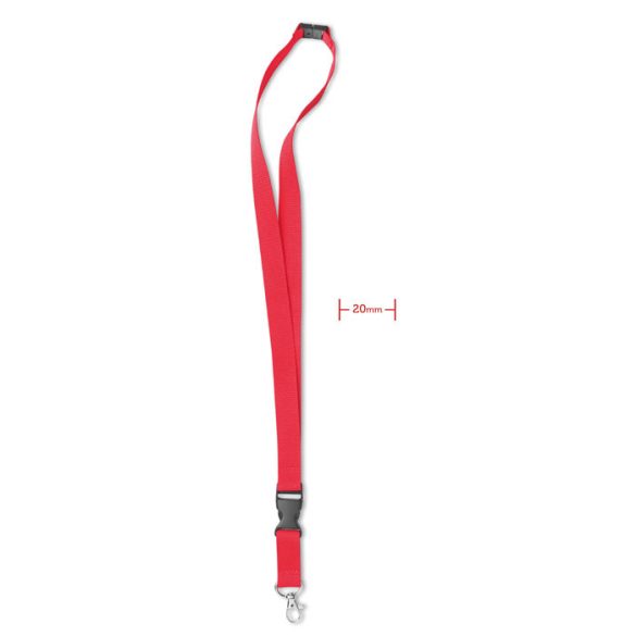 Lanyard cu agatatoare metalica, Polyester, red