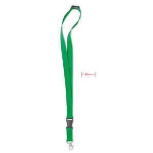 Lanyard cu agatatoare metalica, Polyester, green