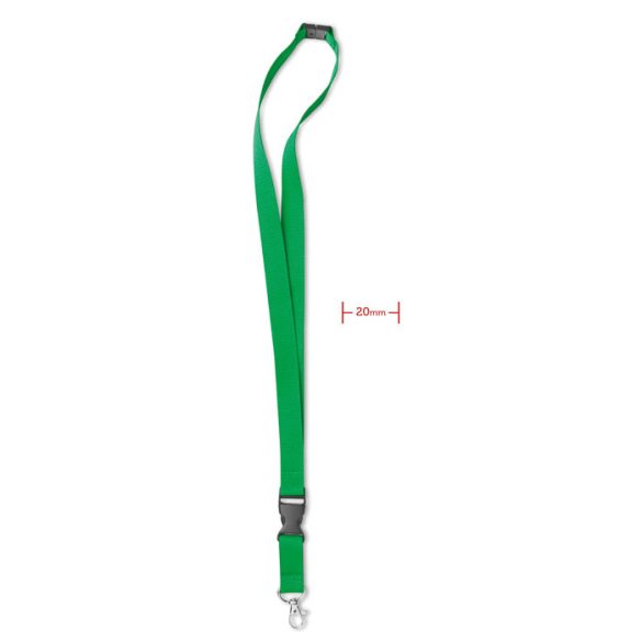 Lanyard cu agatatoare metalica, Polyester, green